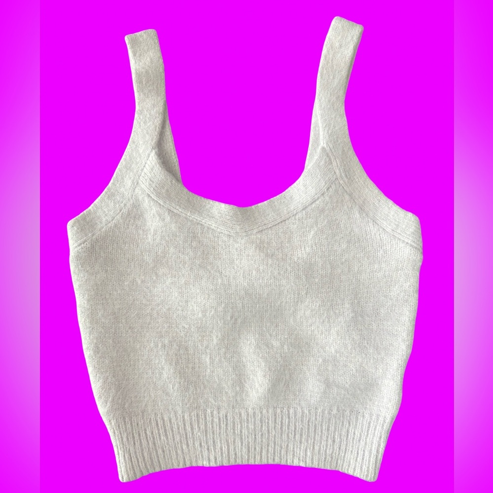 Gianni Bini Baby Pink Fur Knit Tank Top Size S